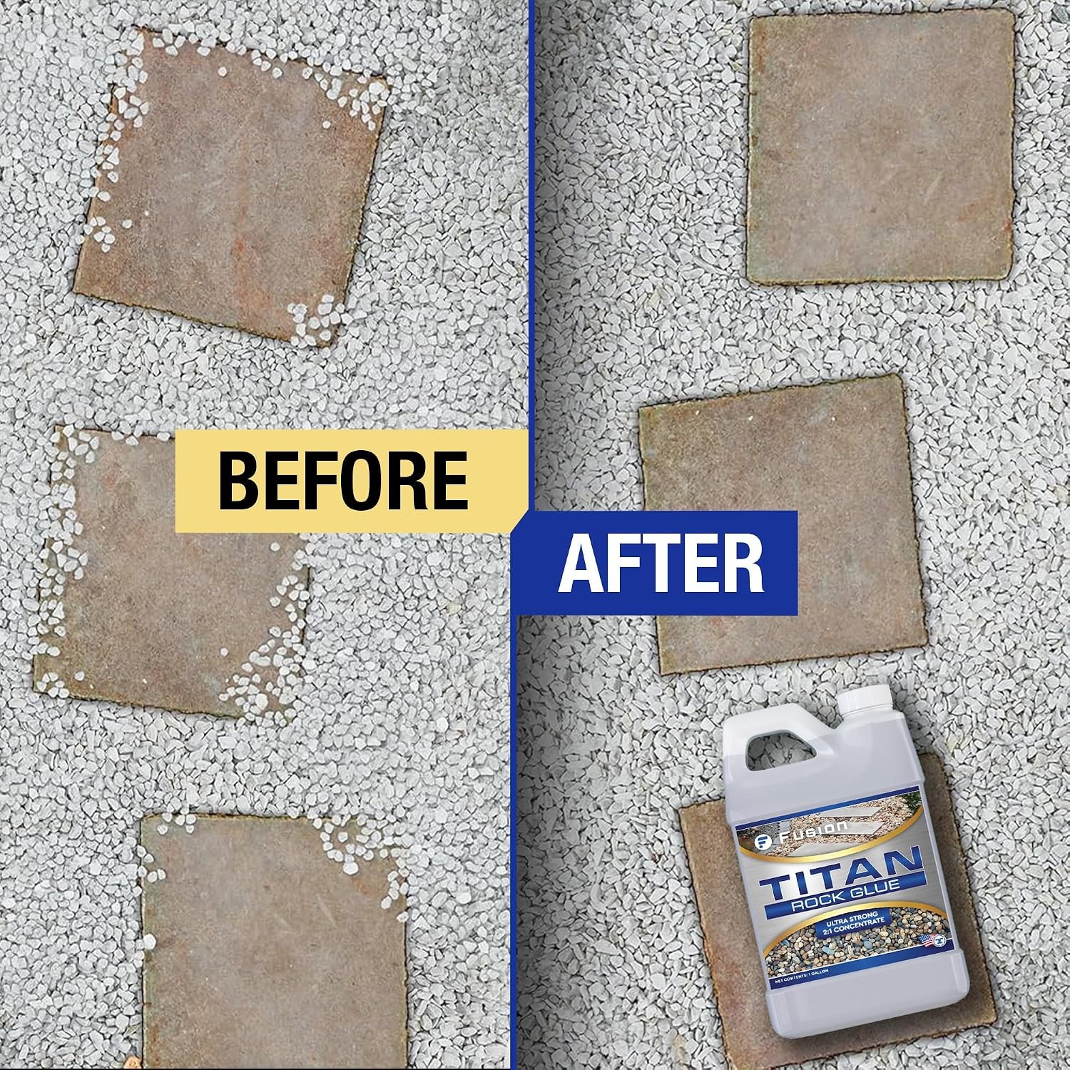 Titan Rock Glue for Landscaping – Stone Glue for Outside Rocks Small Pebbles