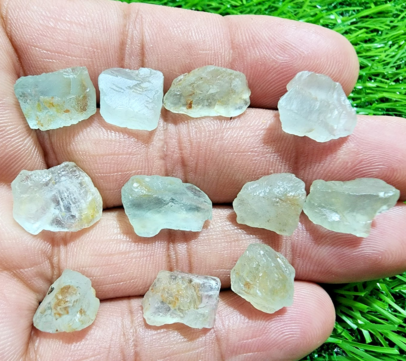Stunning Blue Aquamarine Gemstone Rough 11Pcs Lot 11-17mm Aquamarine Raw Stones