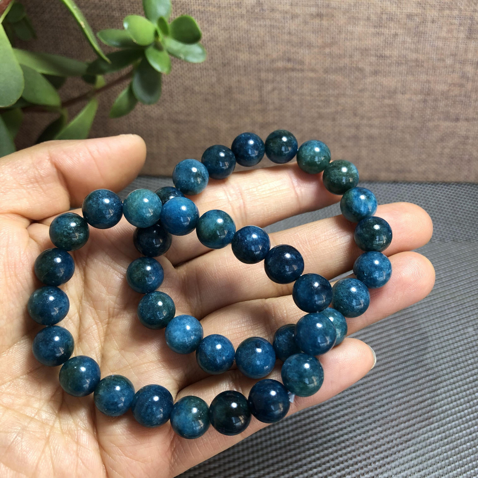 2pcs Natural Polished Apatite bracelets Crystal ball sphere Specimen 10mm A1280