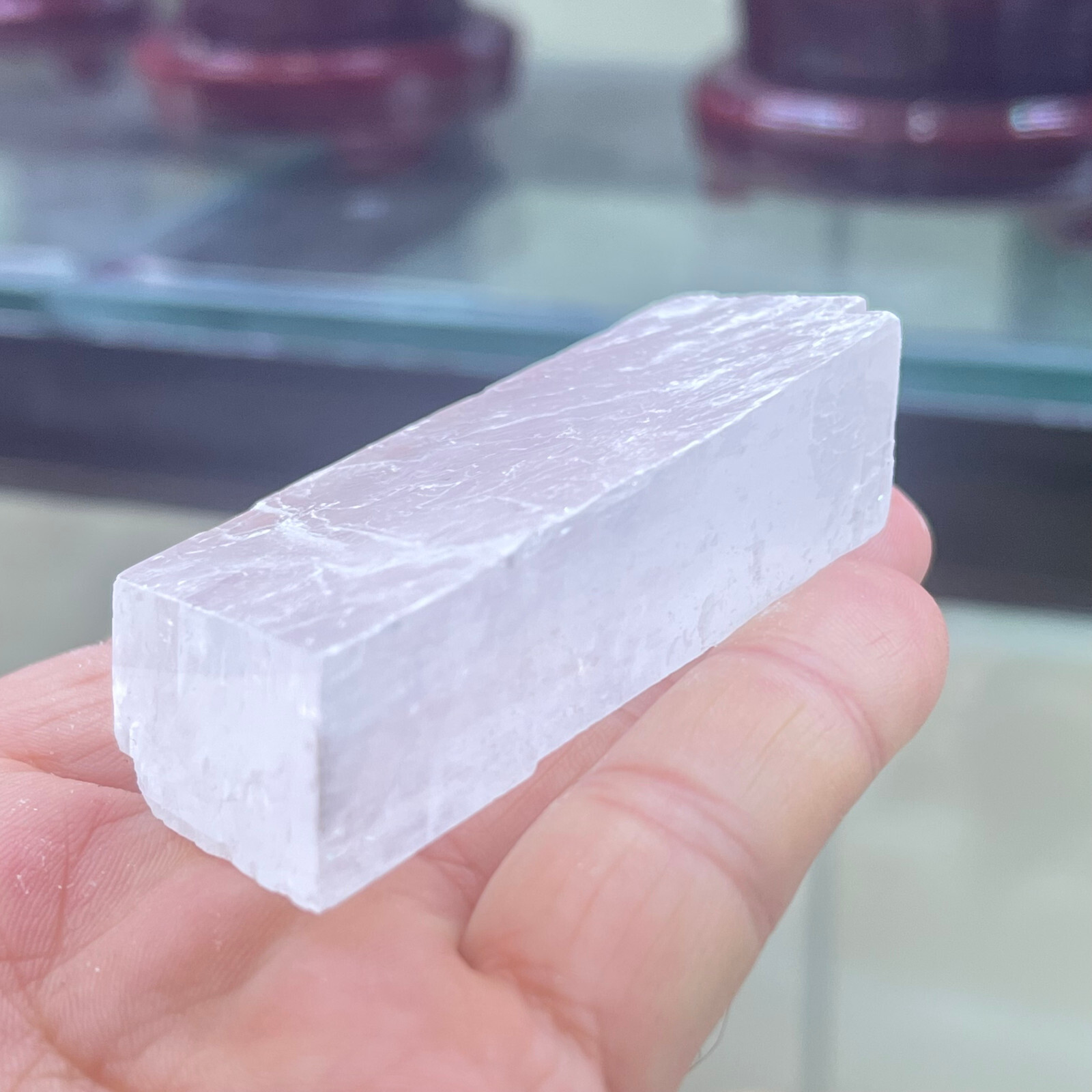 Natural iceland spar crystal mineral Teaching specimen 1PC 50G+