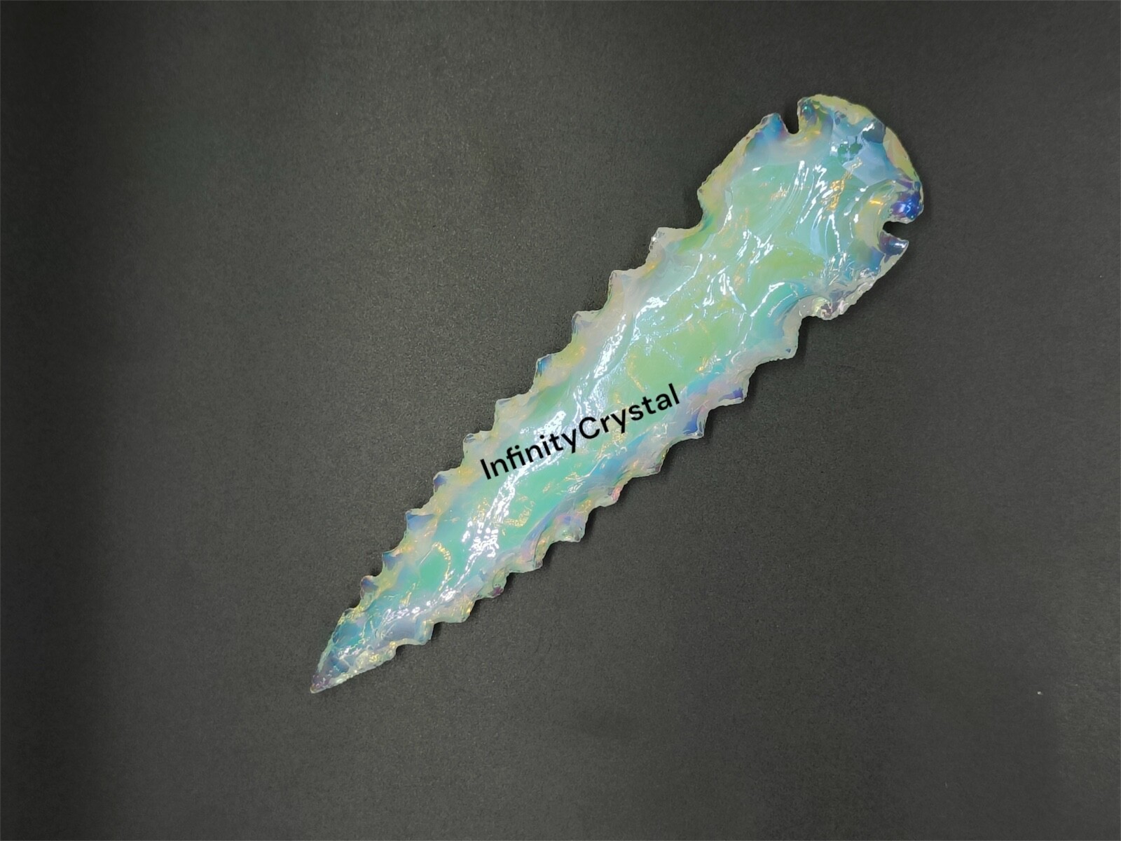 5.5–6” Angel Aura Arrowhead,Handcrafted Spearhead,Handmade Crystal Athame Blade.