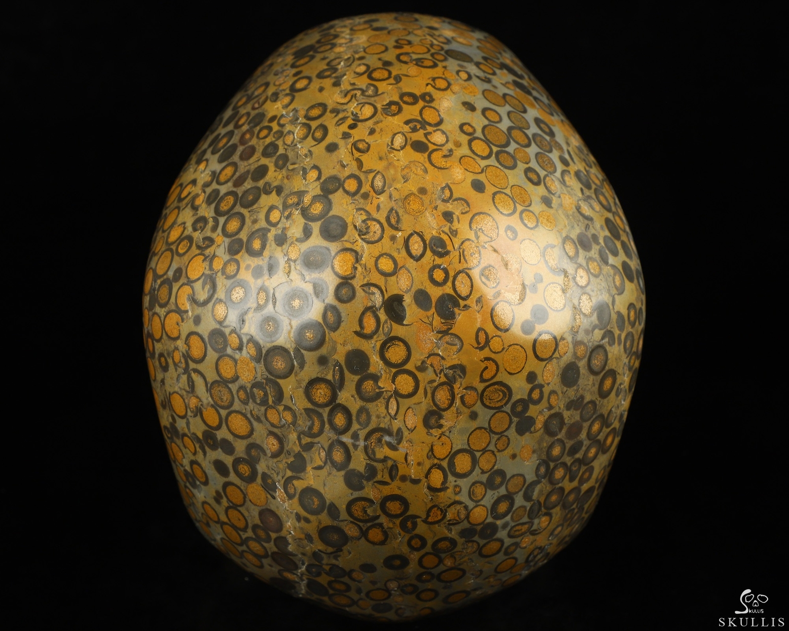 Lifesized 7.0″ Chinese Leopard Skin Jasper Hand Carved Crystal Skull, Realistic