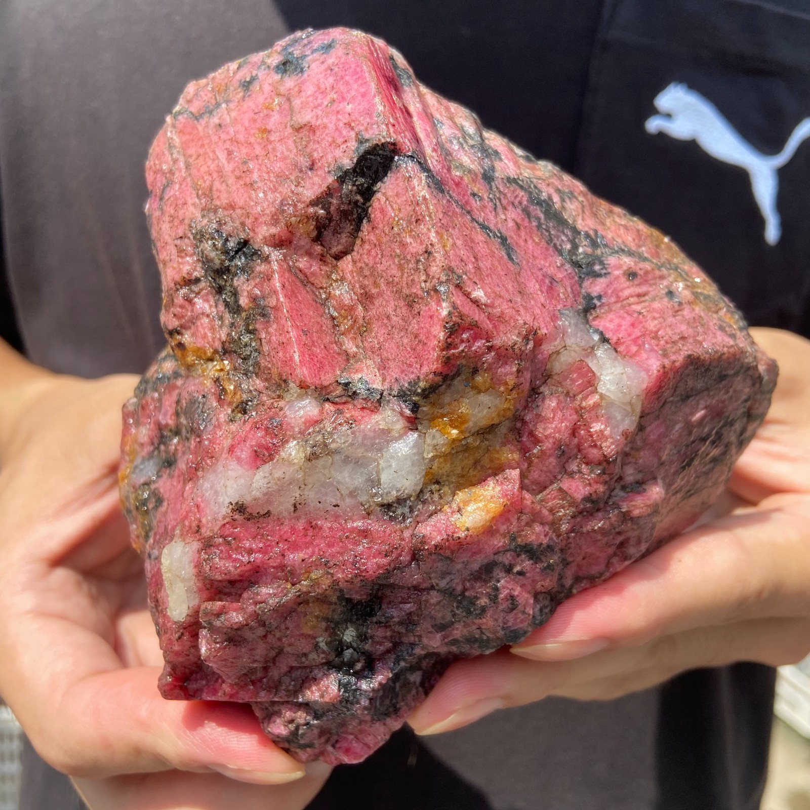 2.4LB Raw Ore Red Black Rhodonite Quartz Gemstone Mineral Specimen healing