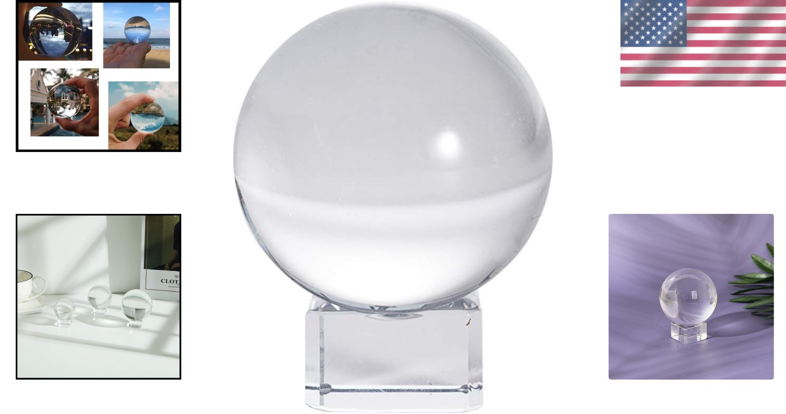 50mm K9 Crystal Ball Sphere – Elegant Suncatcher with Free Stand for Home Decor