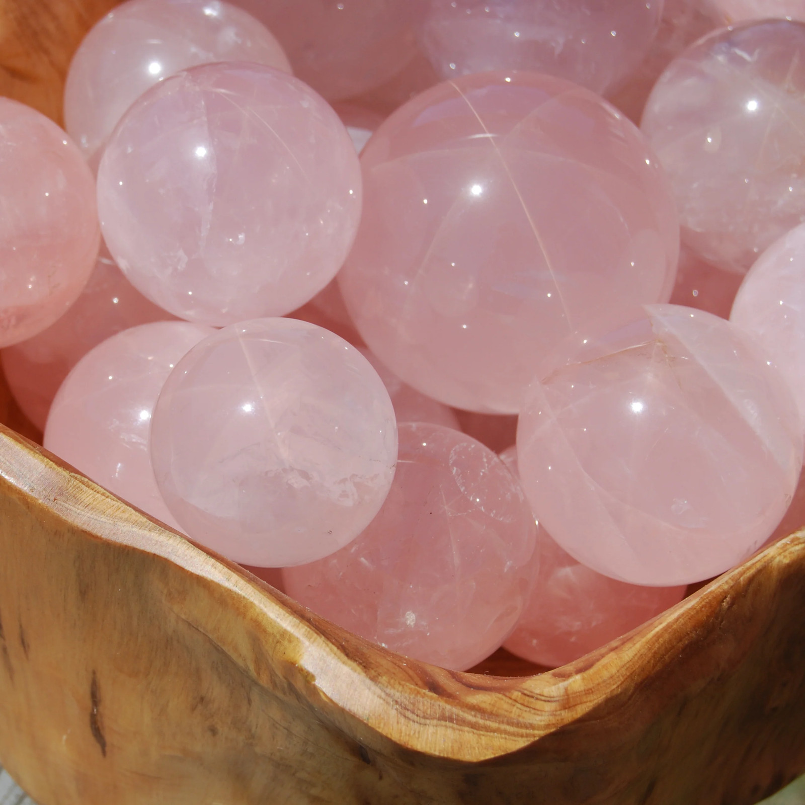 AAA STAR Rose Quartz Crystal Spheres, Many Sizes 25mm to 65mm, Mozambique
