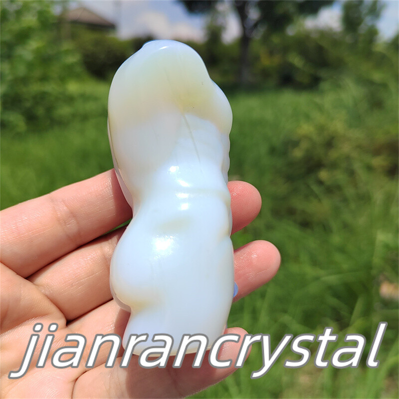3″ Carved Opalite Male Model Quartz Crystal Skull Figure Statue Healing 1pc