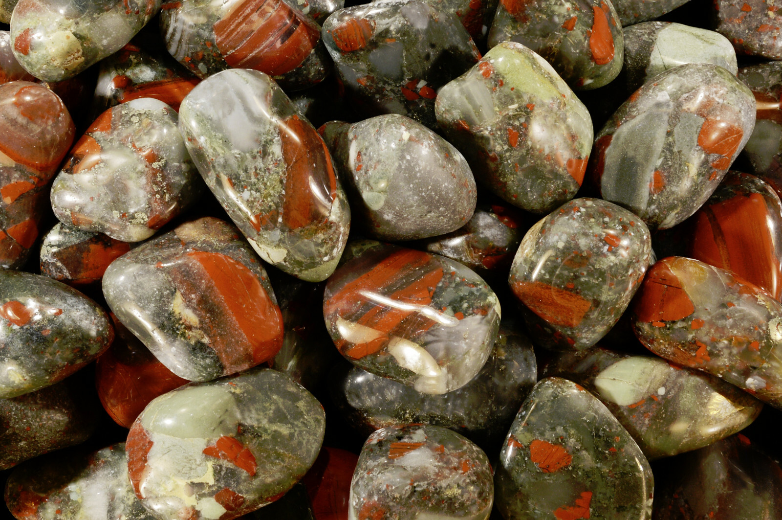 BLOODSTONE Tumbled 1 3/4″ Polished Rocks and Minerals Chakra Healing Crystal