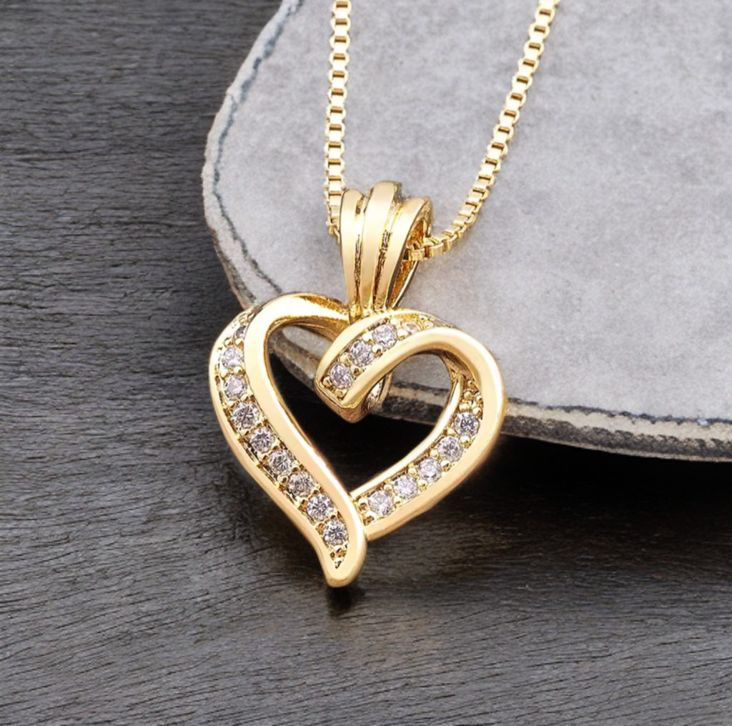 Spiral Heart Pendant Necklace Nidin Fashion Zircon Choker Jewelry Gift For Lover