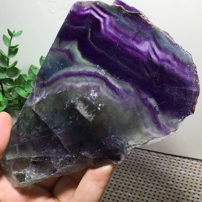 290g rainbow fluorite stone slice Mineral specimen home decor b7043