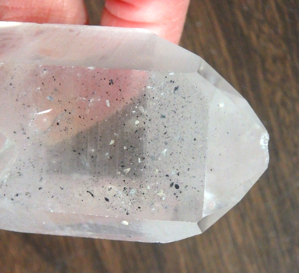 Crystal Twin Quartz Point $43 All Natural with Key Etchings 204.8 grams Rocket