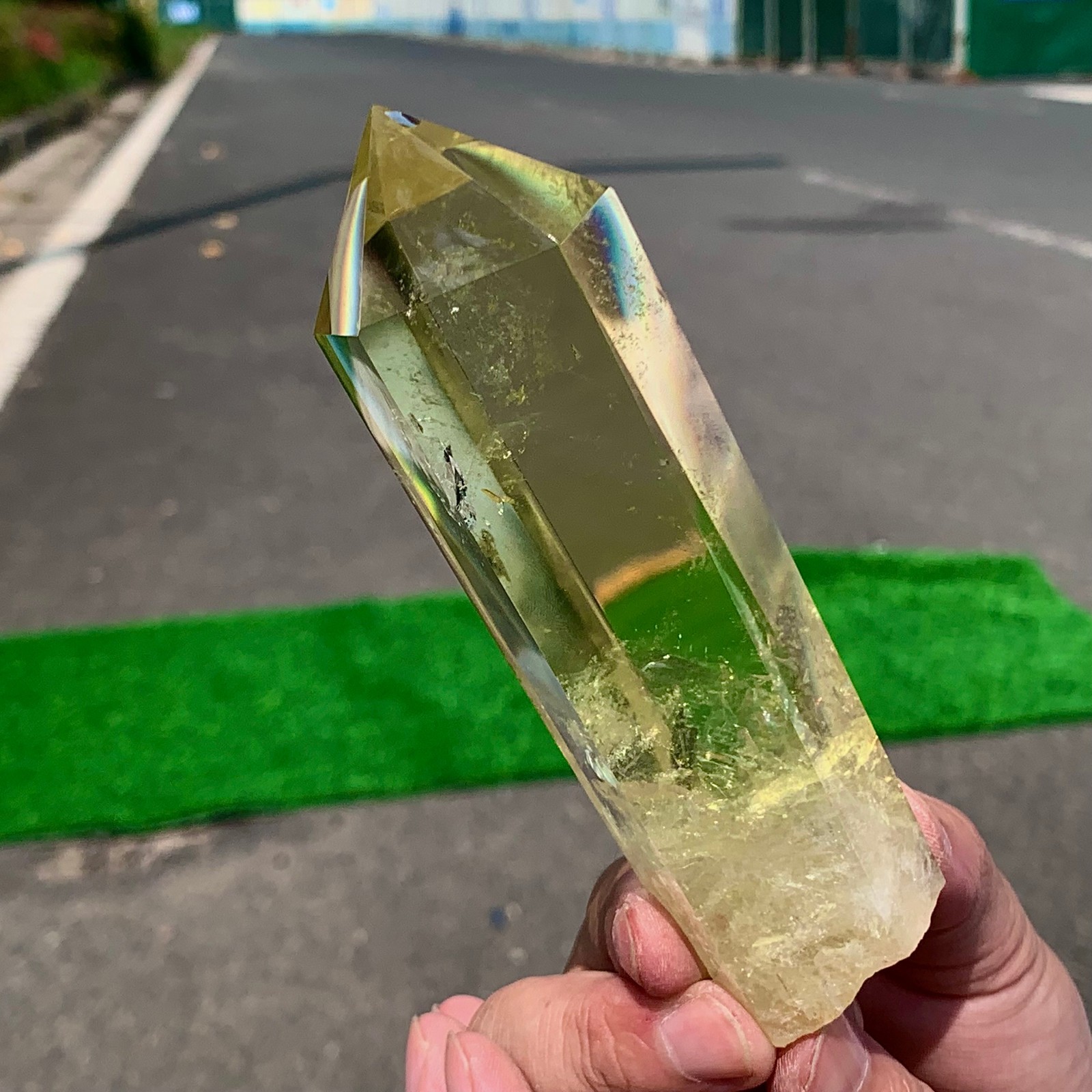 284G Natural citrine obelisk tower wand points spiritual healing