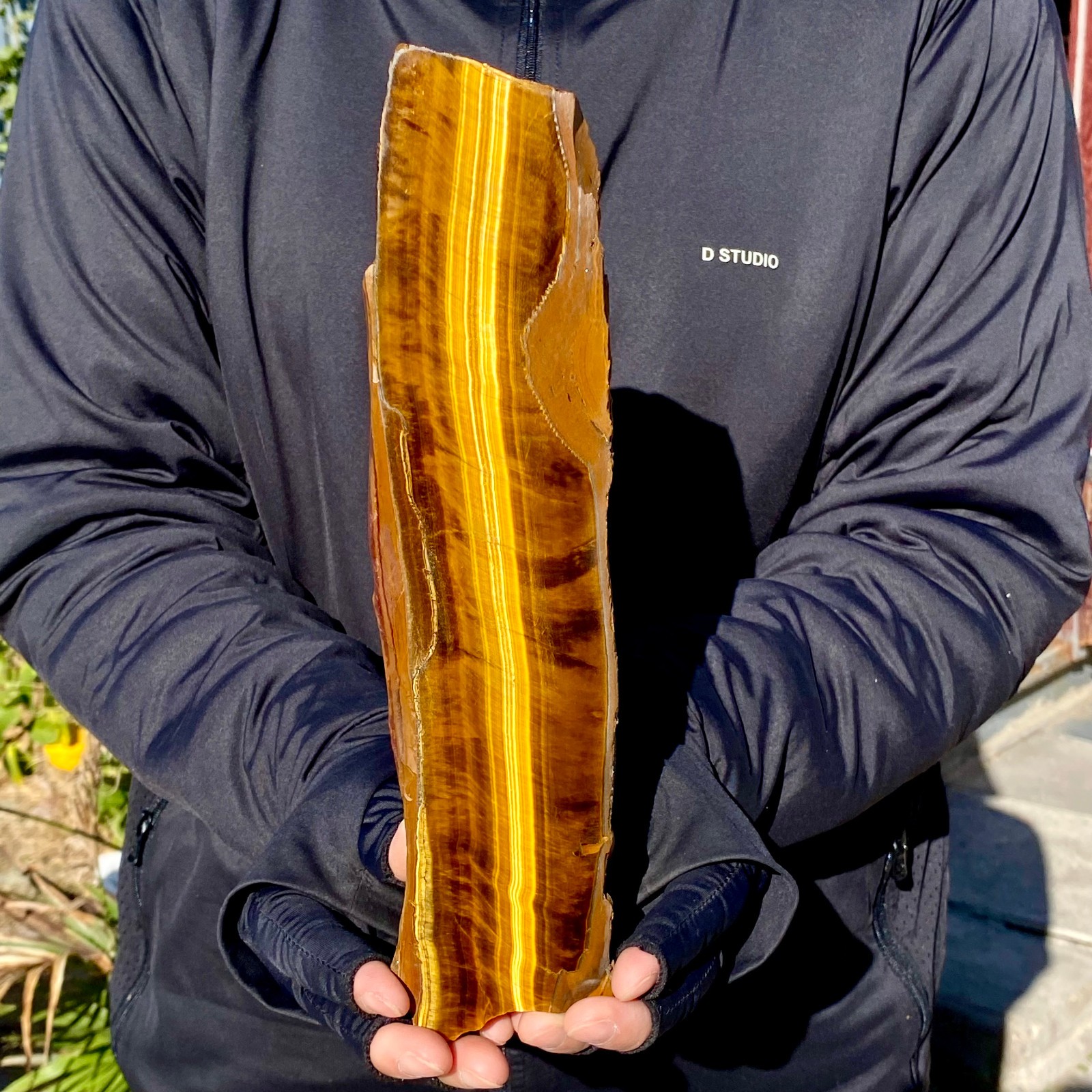 390G Natural Golden Tiger Eye Stone Flake Rough Mineral Specimen Quartz Crystal