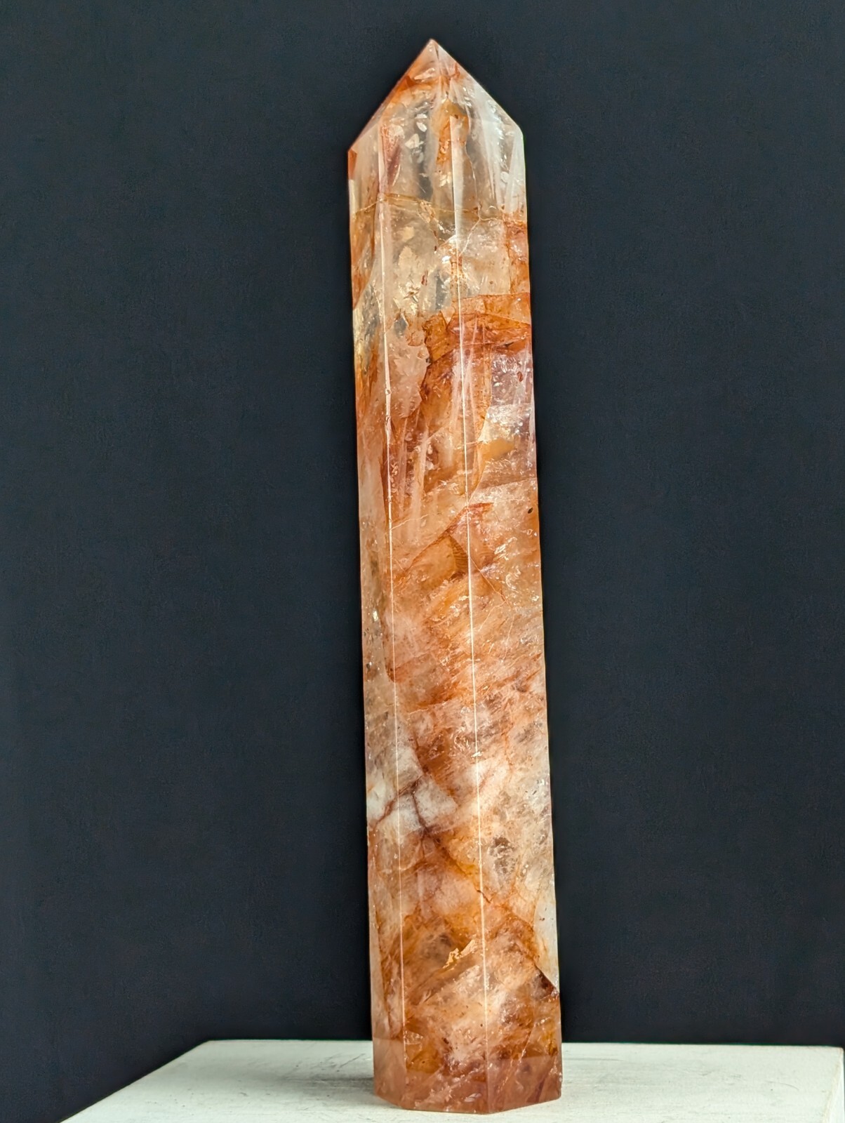 Red Fire Quartz Tower Crystal Gemstone Large Big Tall Huge Point Chakra Reiki