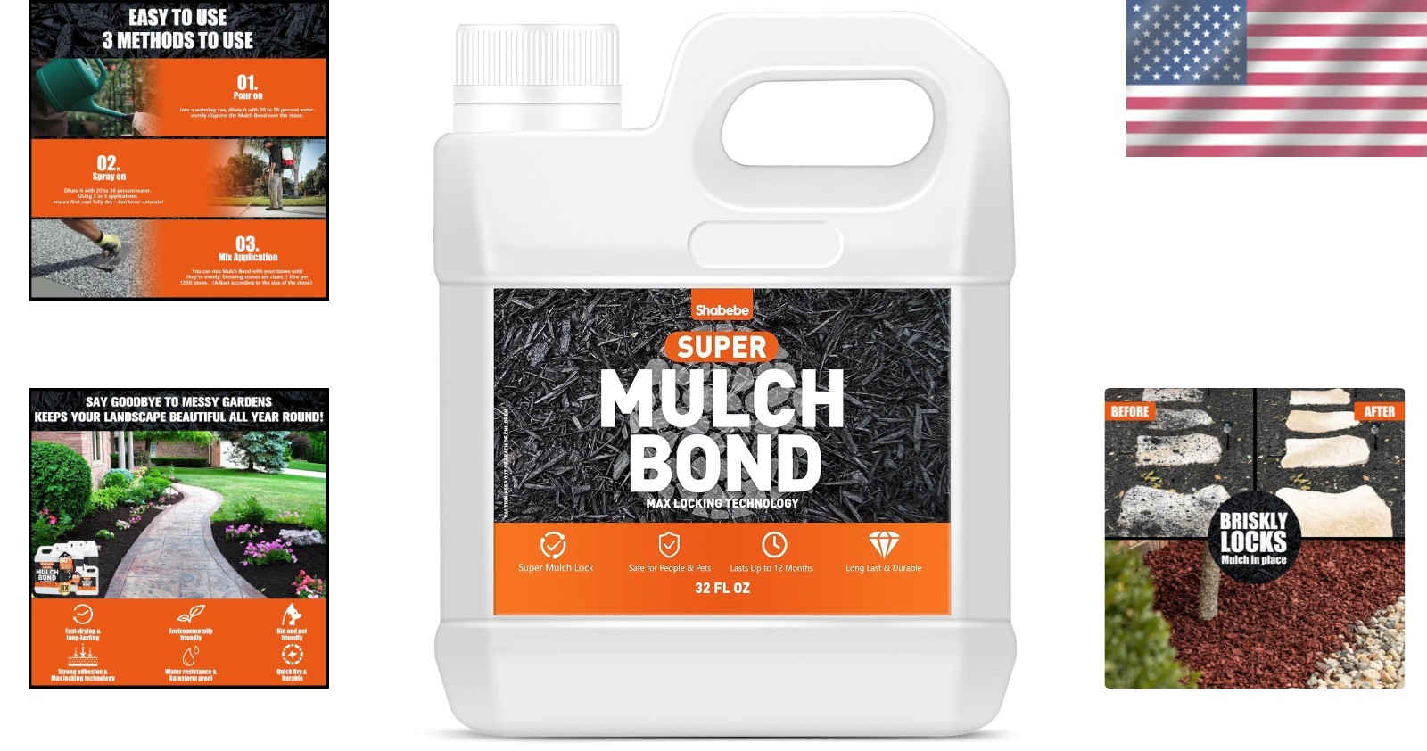 32oz Fast-Drying Rock Glue: Weather-Resistant & Non-Toxic Landscaping Adhesive