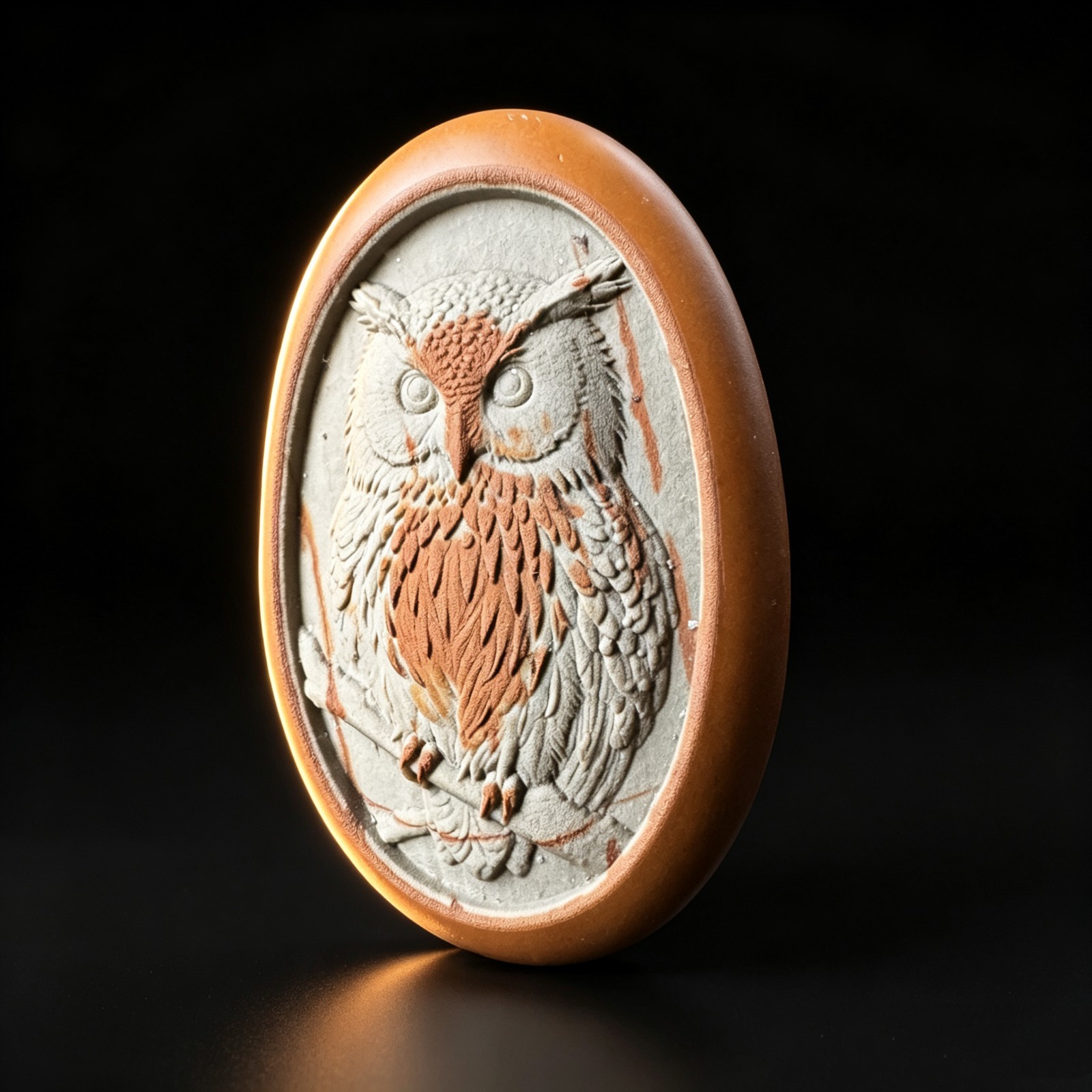 Owl Figurine Cute Natural Songhua Hand Carved Handheld Palm Desk Decor Gift