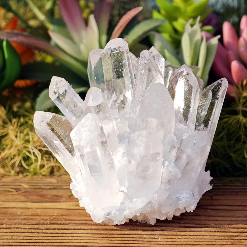 400g+ Rare Large Raw Clear Quartz Crystal Cluster Quartz Mineral Specimens Decor
