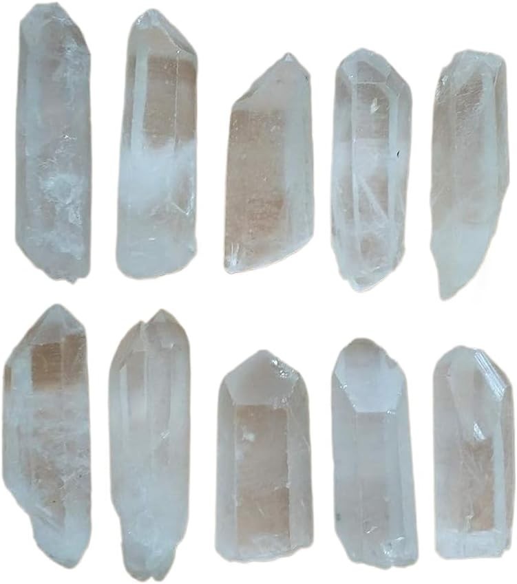 Natural Clear Crystal Points, Raw Healing Stones, 1-2 Inches, Set of 10 PCS