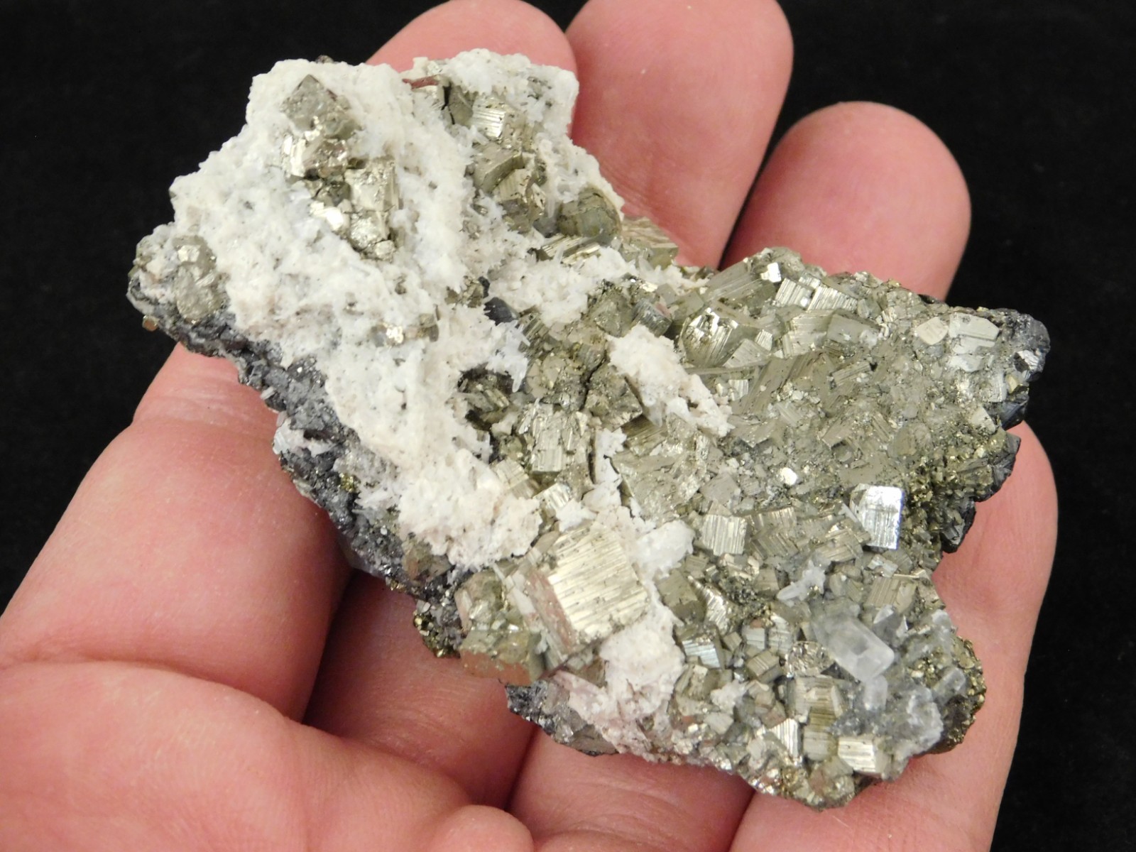 Sphalerite Crystal Cluster with Chalcopyrite Calcite and Pyrite 116gr