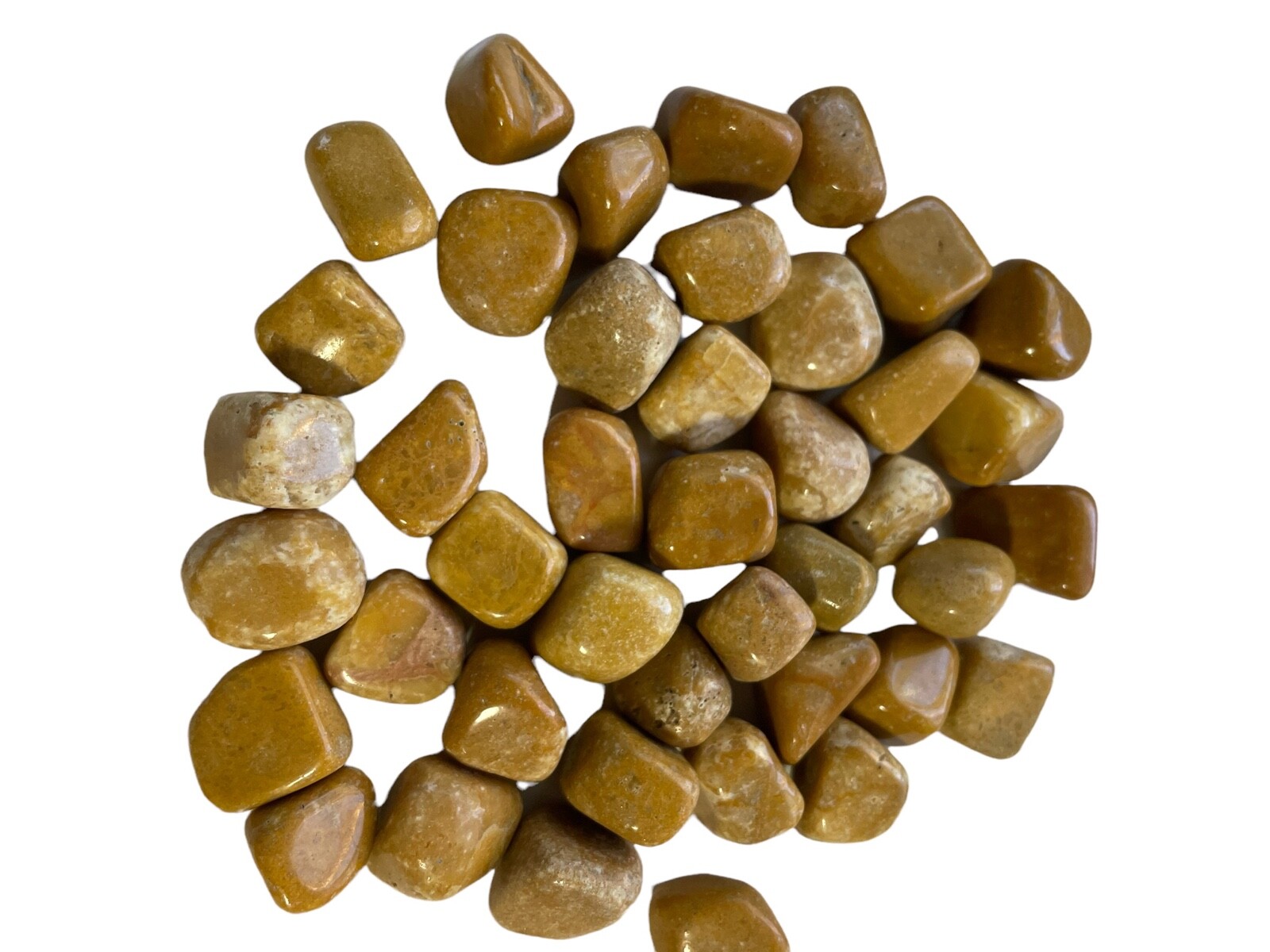 6x Yellow Jade Tumbled Stones 20-25mm Good Luck Healing Crystals Wealth Health