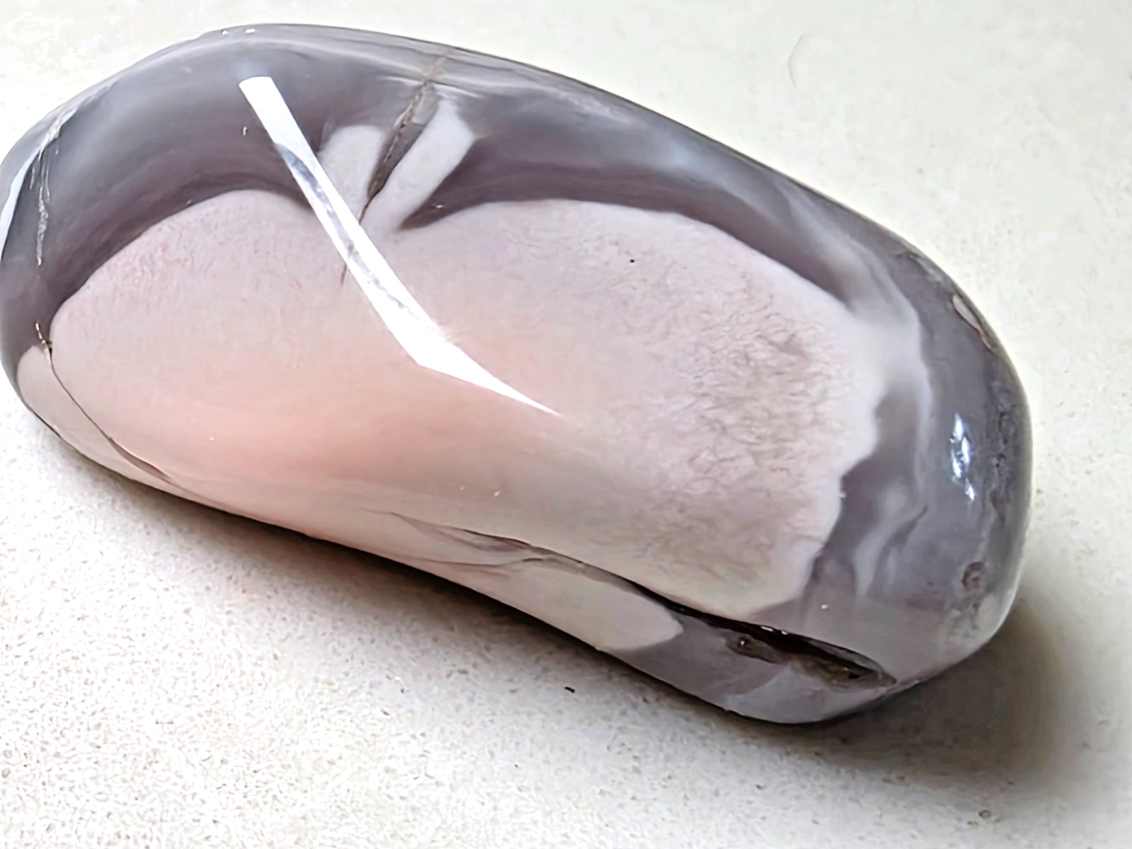 POLISHED BEAUTIFUL BOTSWANA AGATE, Pink and Dark Gray AGATE MUST SEE