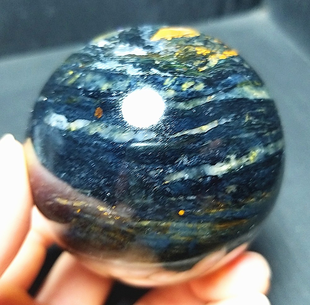 RARE 355G Natural Namibia ” Pietersite” Gemstone Sphere Ball Healing a457