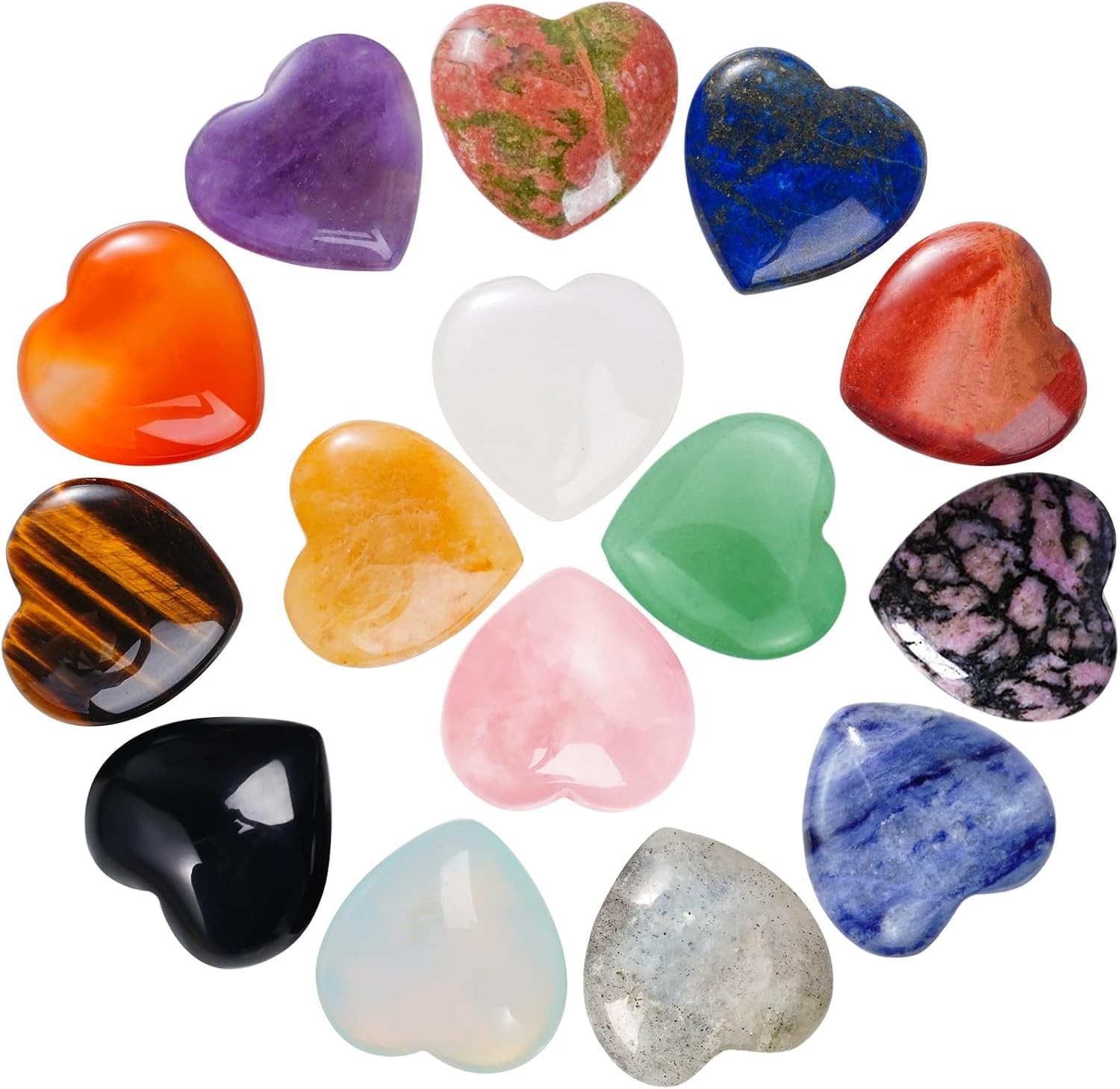15 Heart-Shaped Healing Crystal Stones for Chakra Balancing and Anxiety Relief