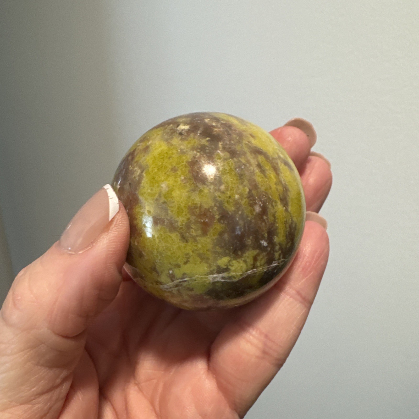 Green Opal Sphere 187 Grams 51 mm