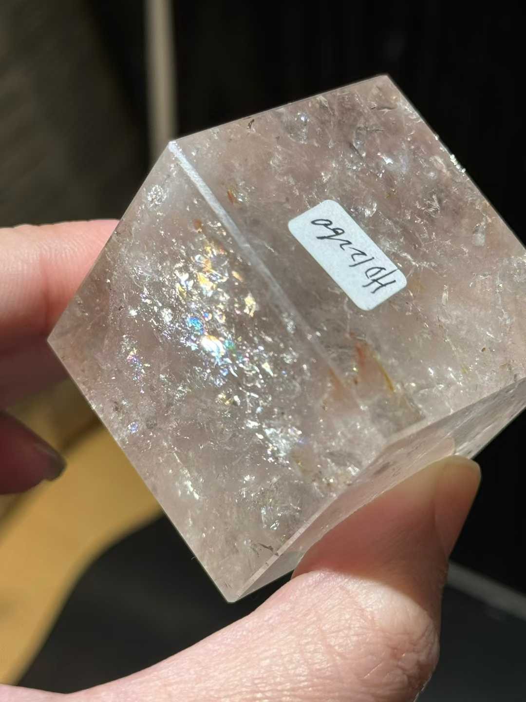 42mm Natural white quartz square Crystal Energy Reiki Healing