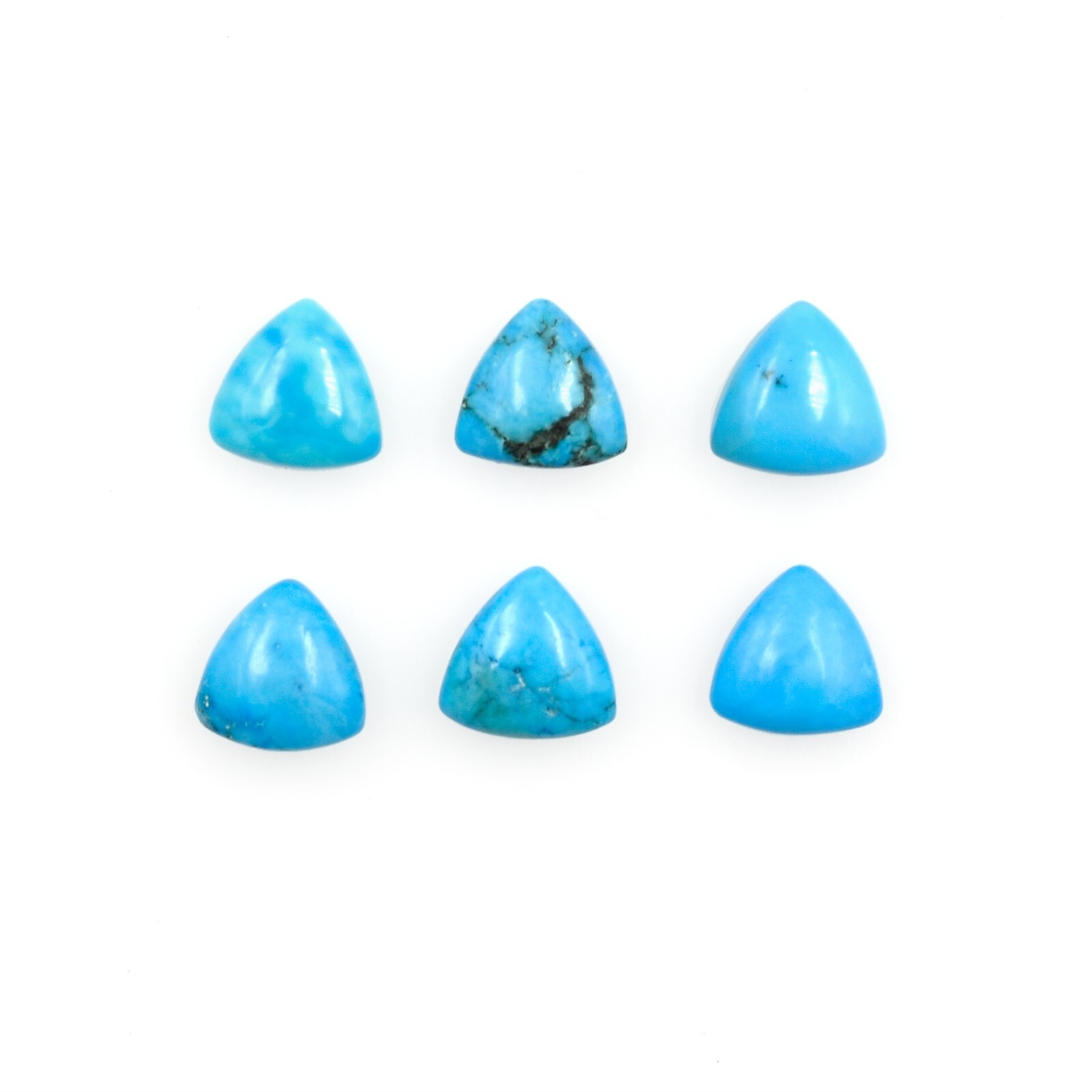 Natural Turquoise Trillion Shape Plain Smooth Loose Gemstone For Jewelry Making
