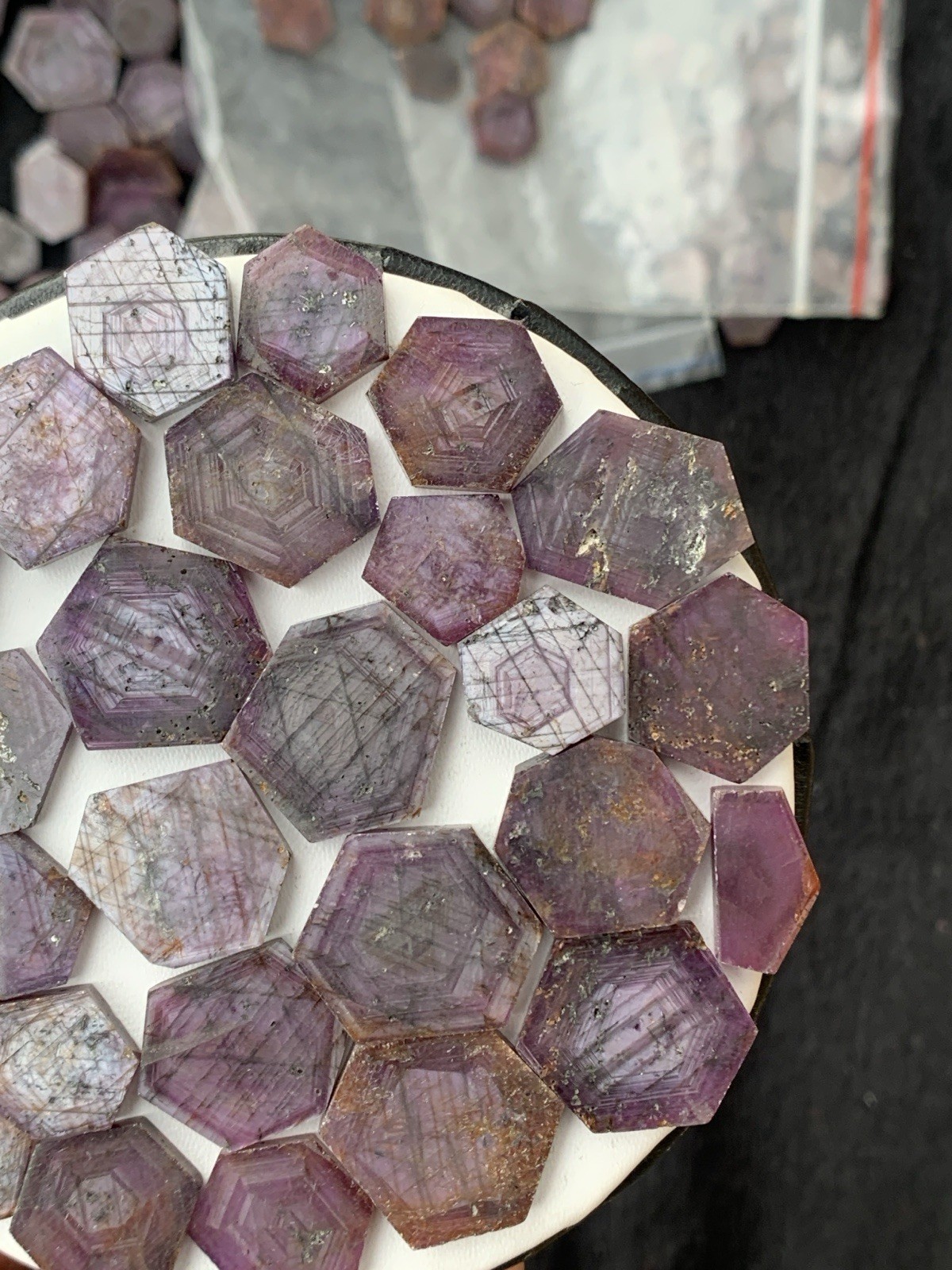 360 Carats Polished Beautiful Ruby Slices Corundum- Corundum Ruby Slices.