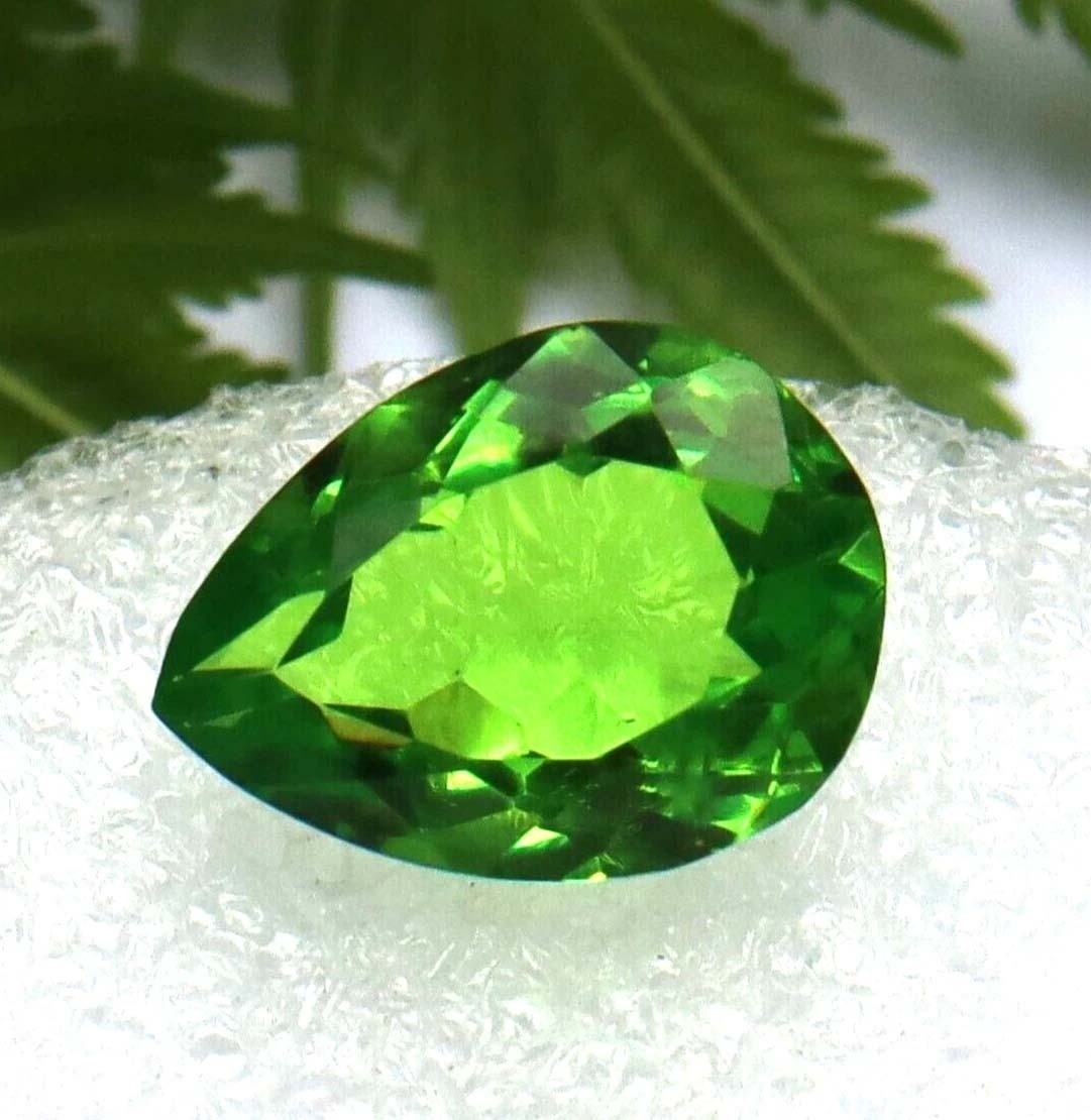 10 Ct Natural Pear Cut Afghani Green Peridot GGI Certified Loose Gemstone