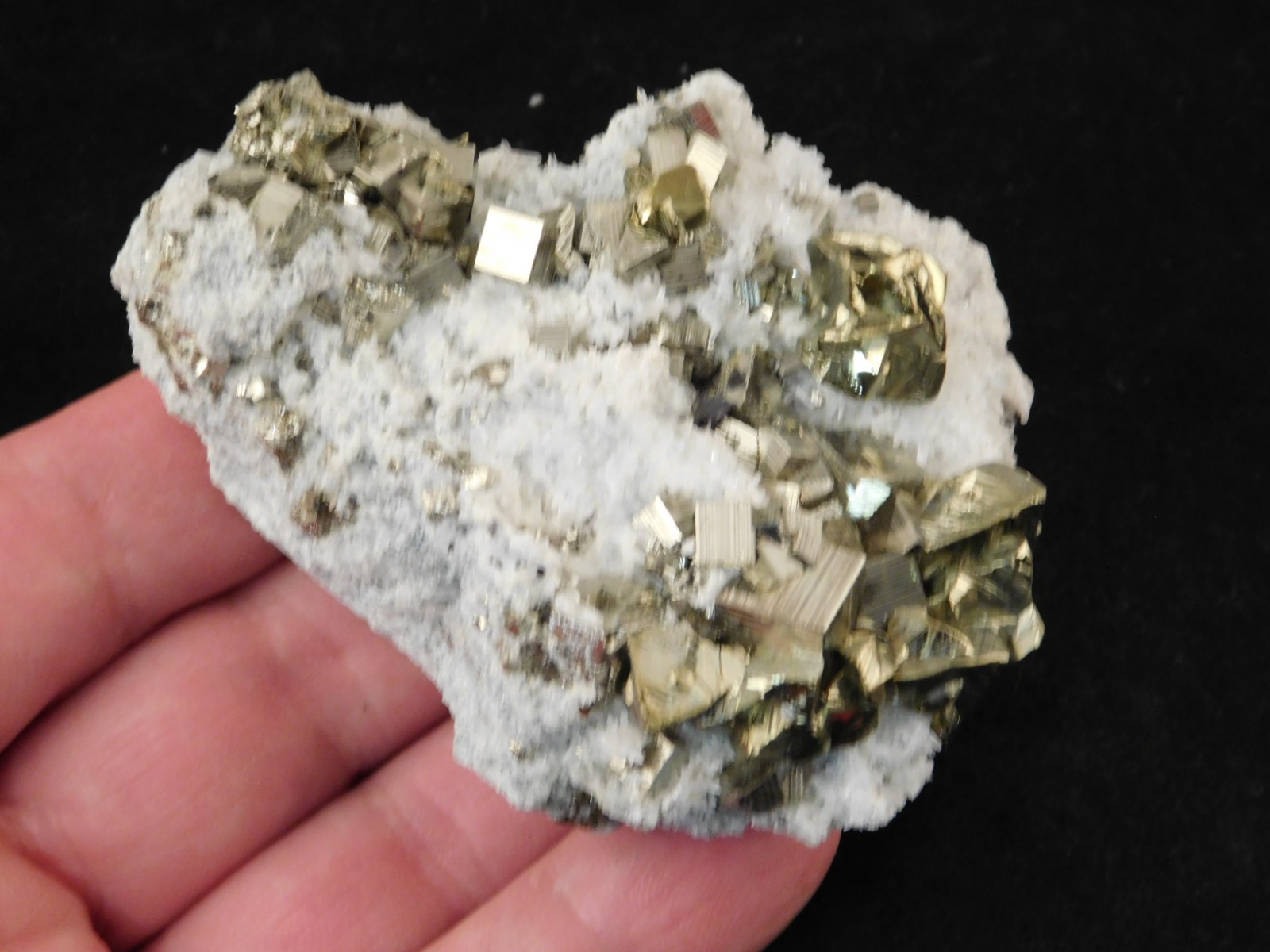 AAA PYRITE Crystal CUBE Cluster with Little QUARTZ Crystals Peru 143gr
