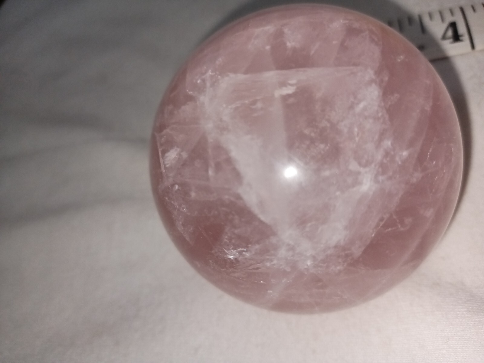 1 Pound 453g Pink Rose Natural Quartz Sphere Crystal 9in round C