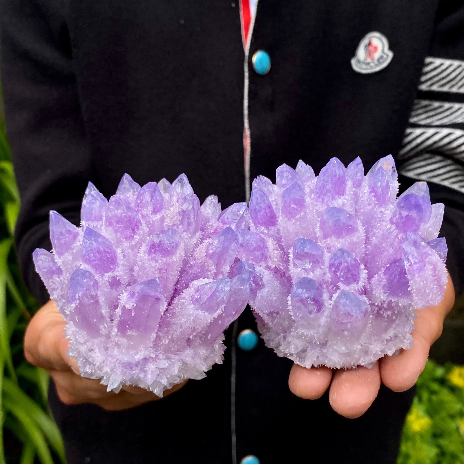 1.55LB New find violet phantom crystal quartz cluster mineral specimen healing