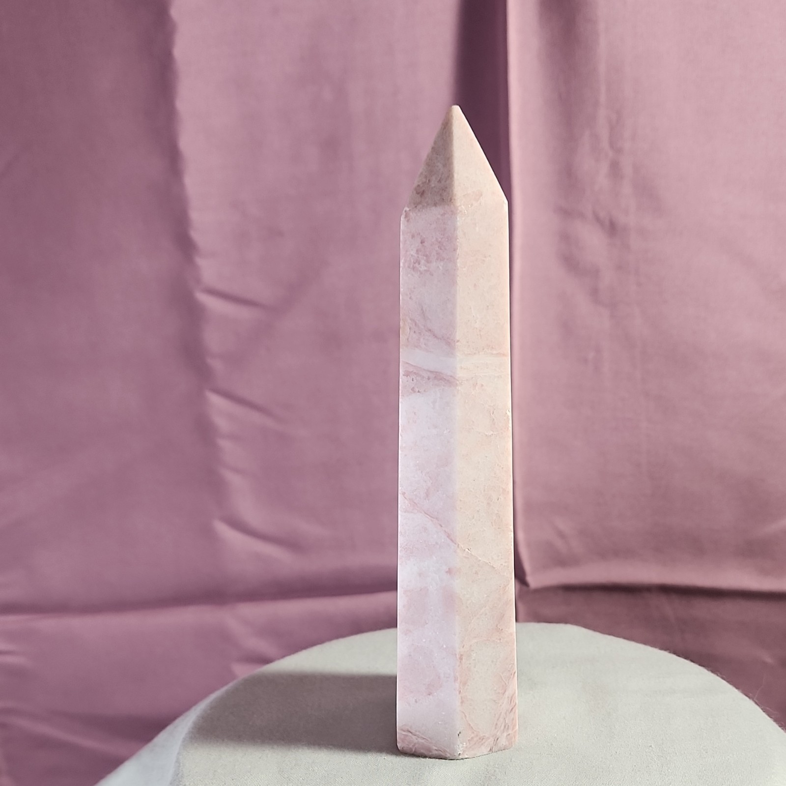 7 in by 2 in, Pink Opal Tower Point Obelisk Polished Stone