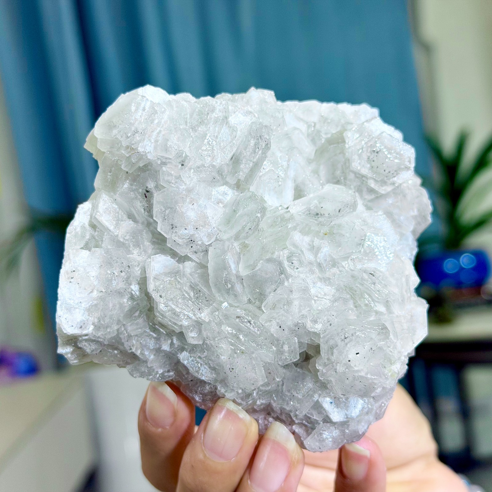 493G Natural String of Copper Coins Calcite/Fluorescent Glow Under UV Light