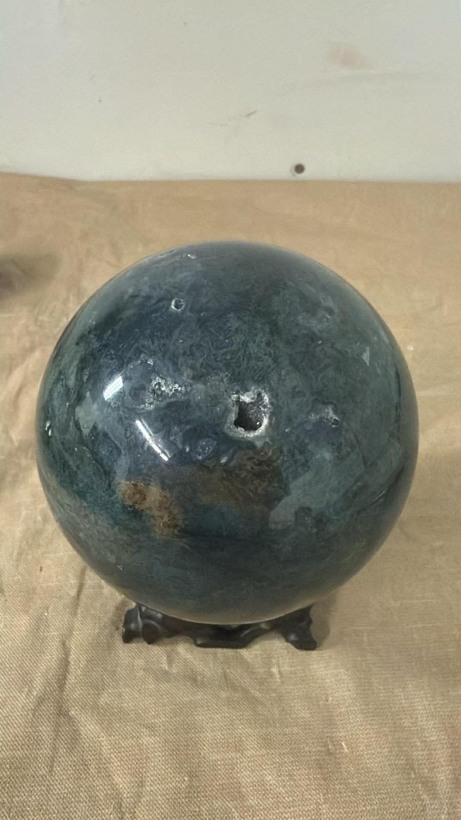2100g Natural Geode Aquatic Plant Water Grass Moss Agate Balls Crystal Sphere