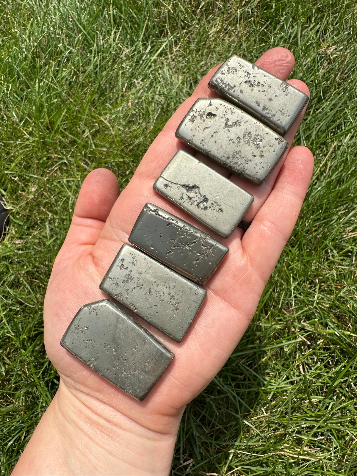 Pyrite Stone Slice (0.5″ – 2″) Polished Pyrite Slab, Natural Pyrite from Spain