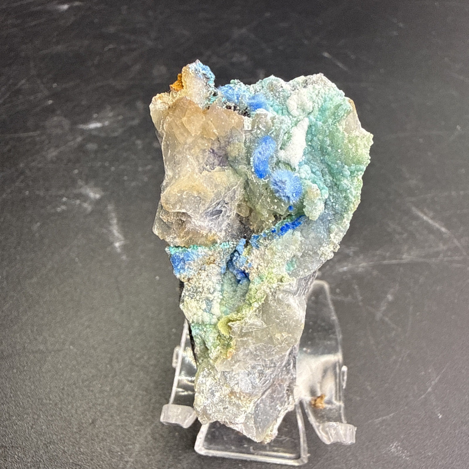 Natural Cyantrichite ,Aragonite, Fluorite & Gibbsite Specimen! Minerals, UV 👀!