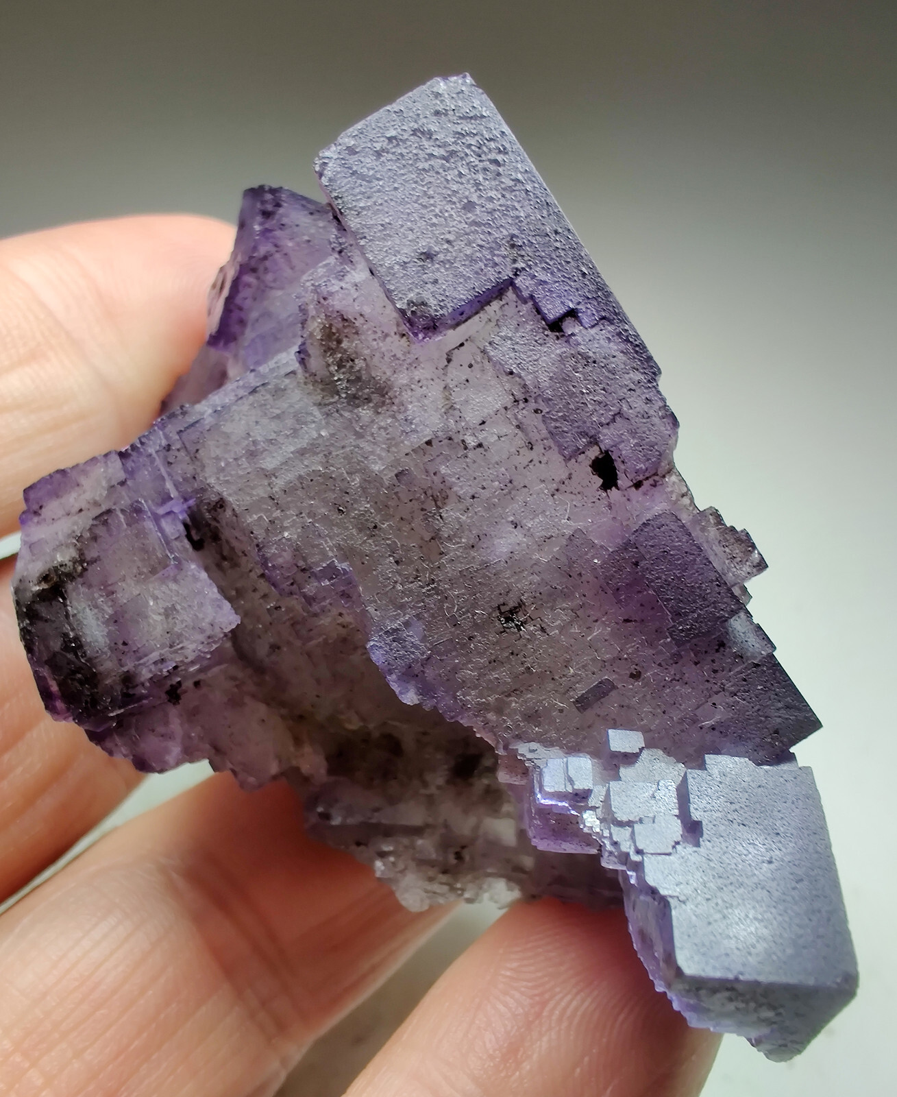 Fluorite crystals with Bitumen. Cave-in-Rock, Illinois. 98 grams.
