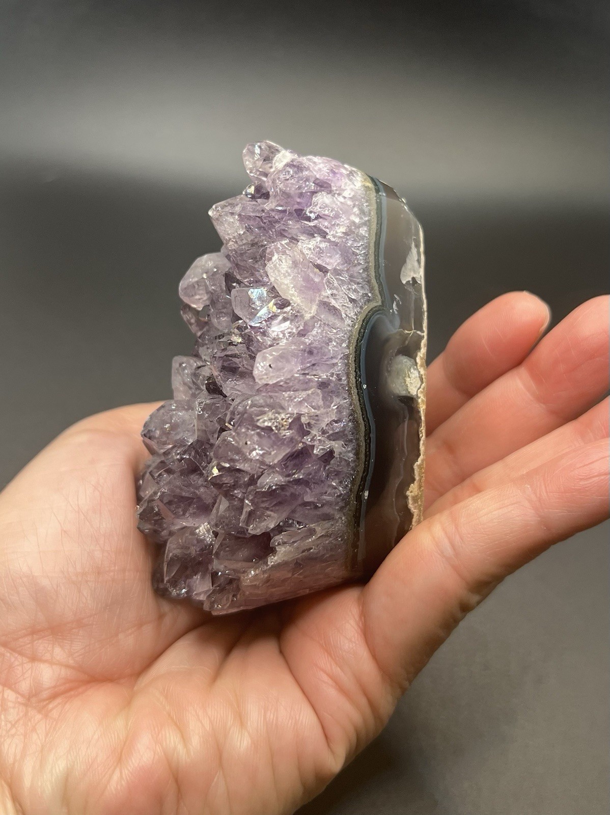 Amethyst Genuine Stone Freeform Cut Base Crystal Uruguay 275.2g