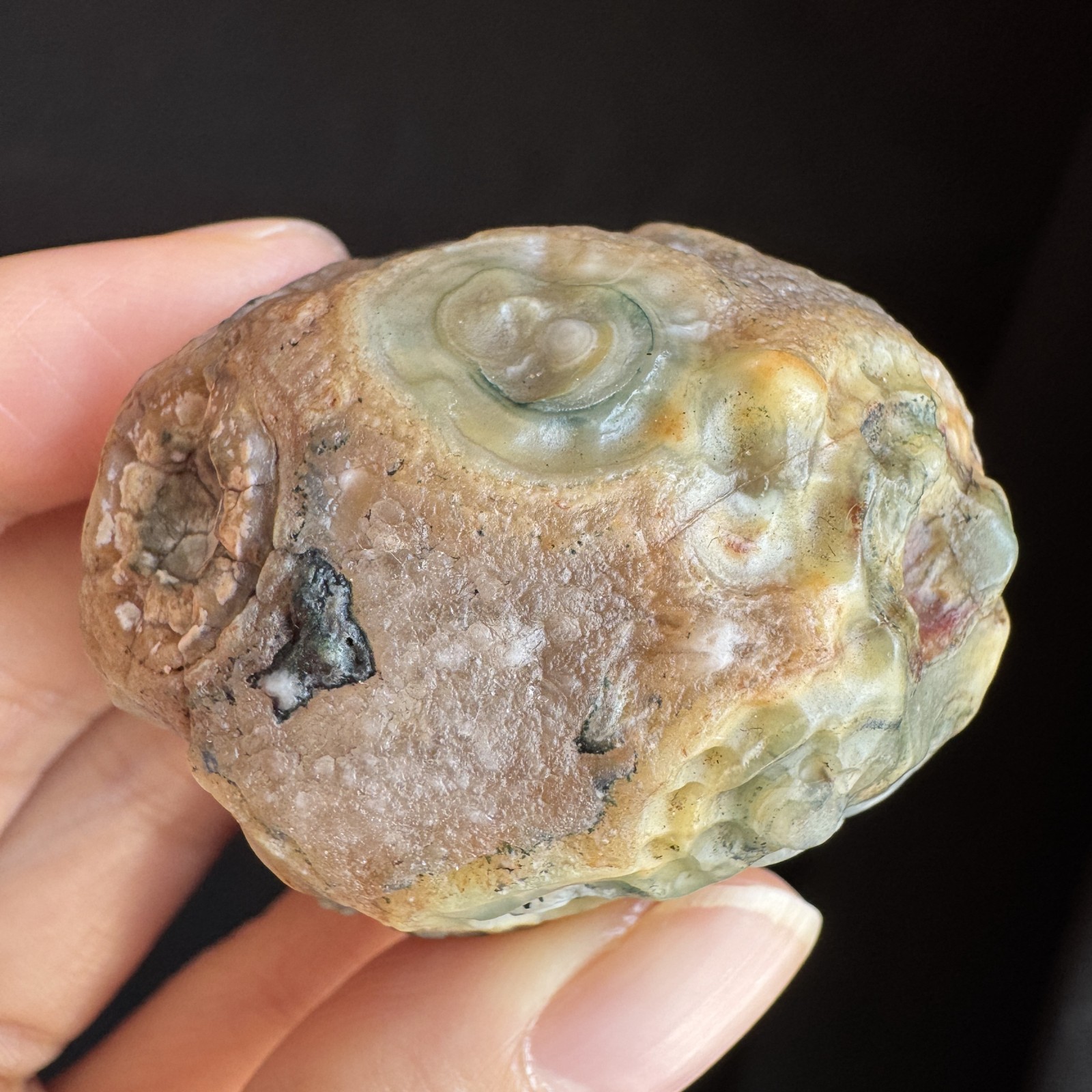 5cm/87g Natural Big Alxa Gobi Desert Colorful Eye Agate, Mongolia-1001