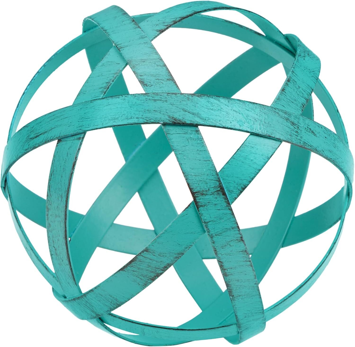 Everydecor Metal Decorative Sphere for Home Decor – Hand Distressed Teal