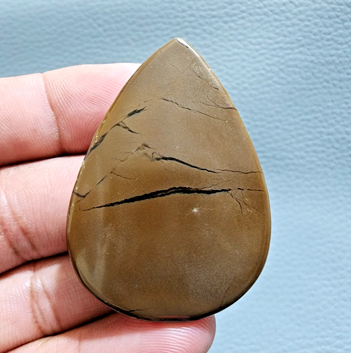 89 Crt Dragon Stone Coffee Color Septarian Crystal Pear Shape Gemstone Cabochon