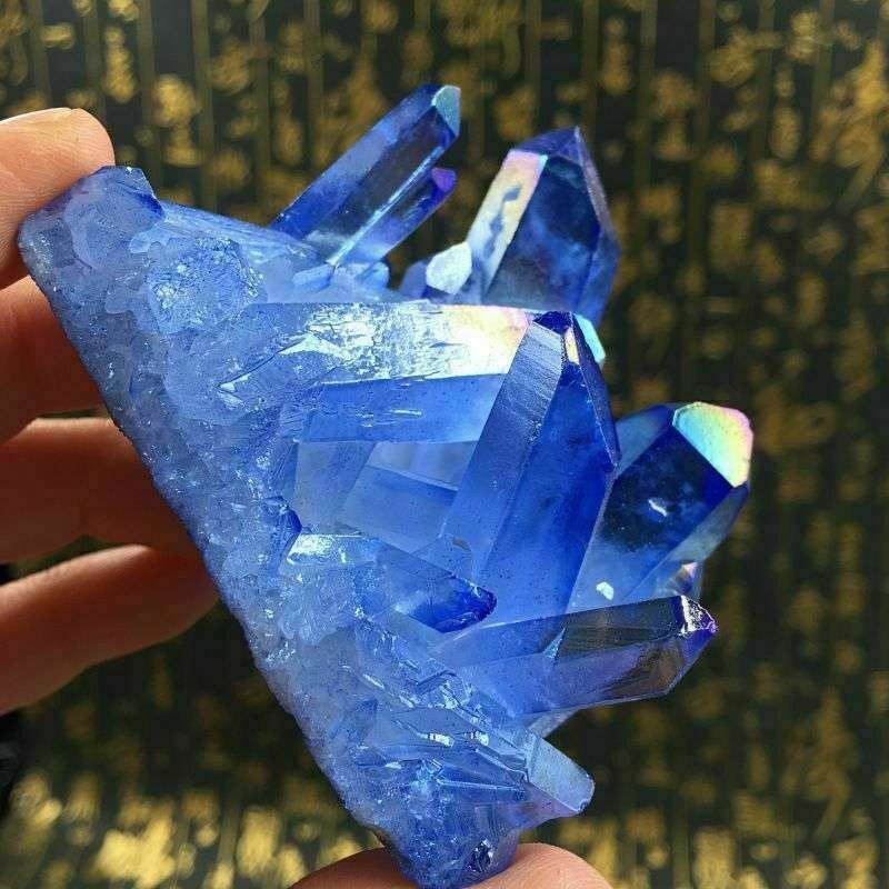 Raw Light Blue Phantom Amethyst Cluster Crystal Geode Specimens Ornament Decor