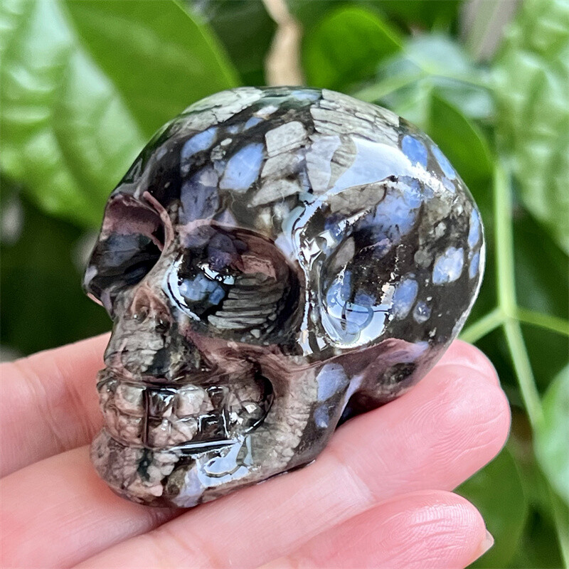 2″ Natural rhyolite Figurines skull Quartz Crystal Skull healing Random 1pc