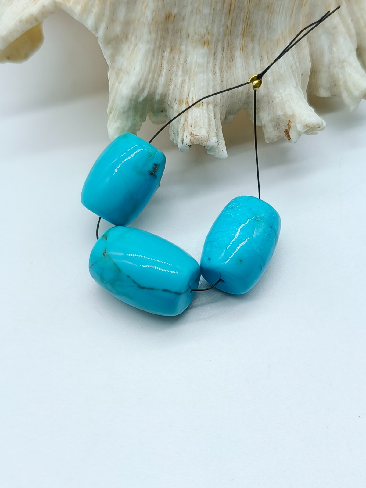 3 Pcs Turquoise Beads Blue Spider Gemstone New Arrival Gemstone Making Jewelry