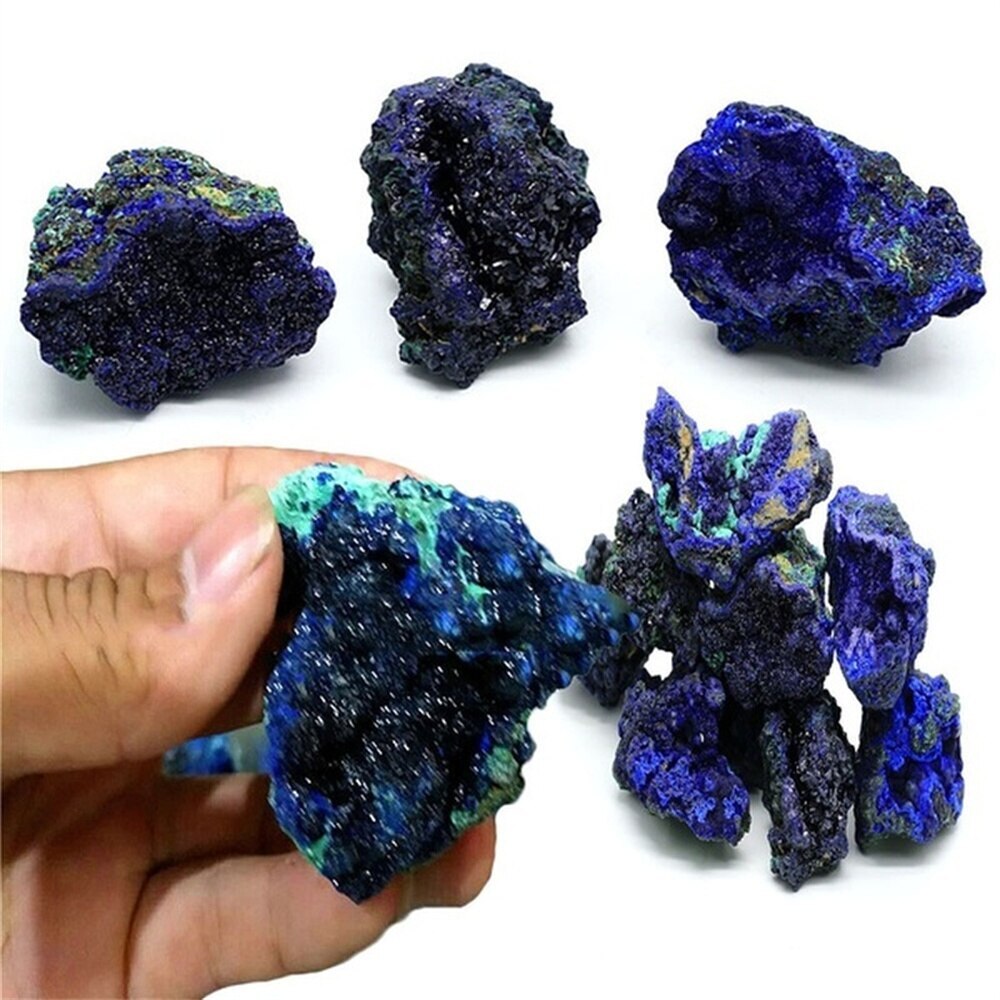 New Azurite Malachite Geode Crystal Natural Mineral Specimen Reiki Healing Stone