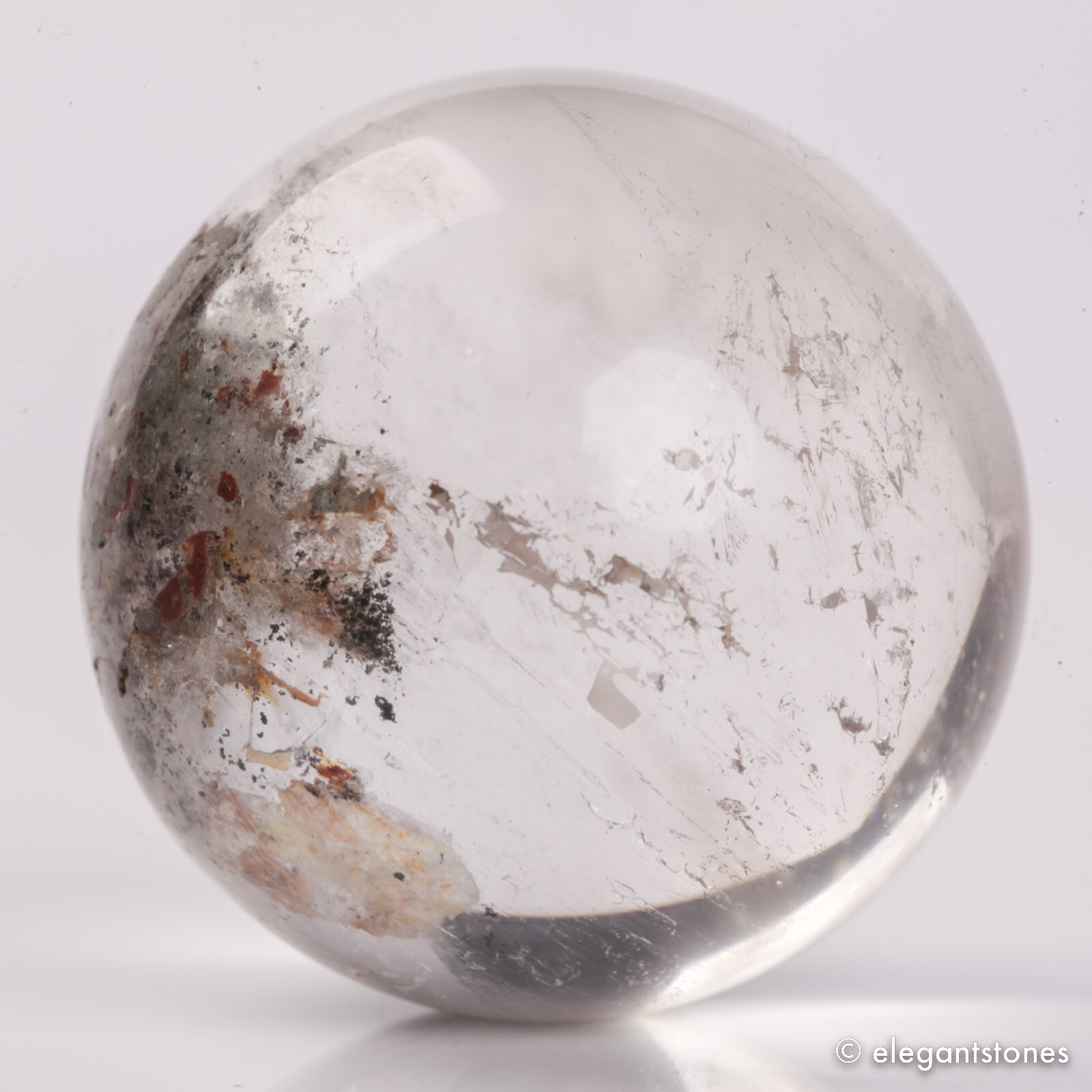 68g36mm Natural Garden/Phantom/Ghost/Lodolite Quartz Crystal Sphere Healing Ball