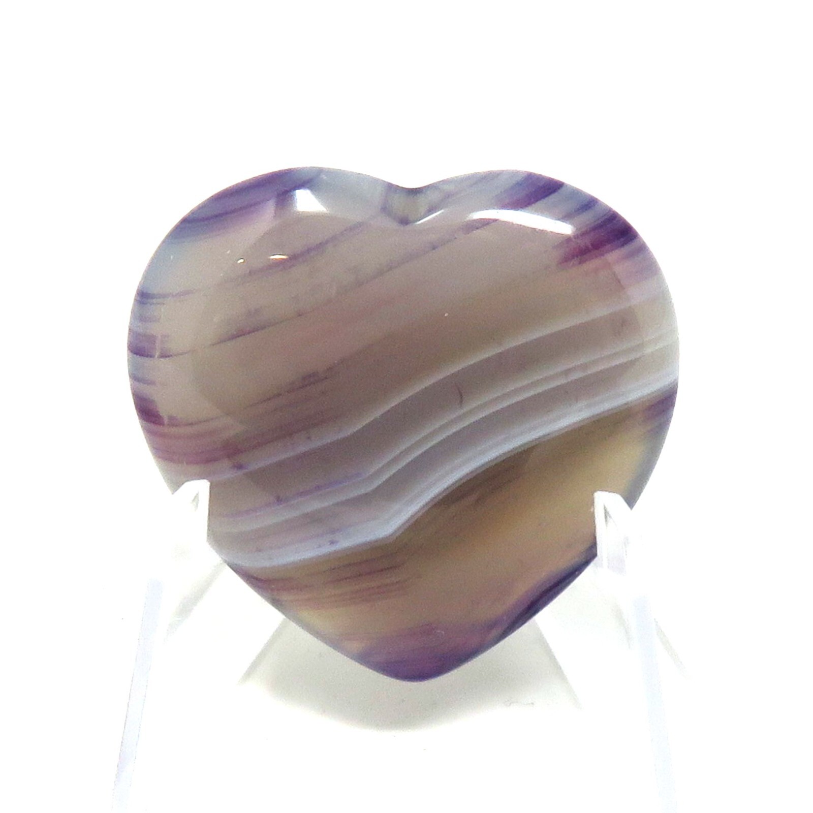 Light Purple Agate Stone Heart #1018 – 35mm or 1.37in Valentines Day Love Stone
